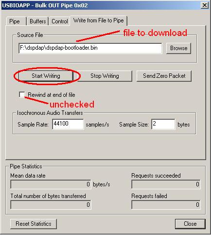 usbio writing firmware